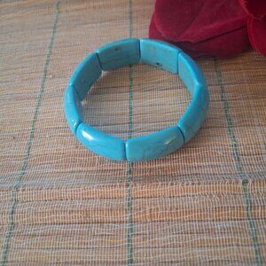 Genuine Green Turquoise Howlite Stone Gem Bracelet
